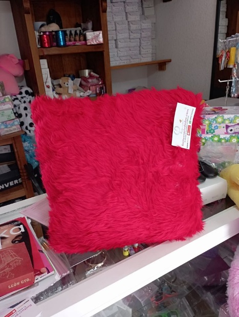 Imagen de Cojin de peluche color rojo 40 x 40 cms numero 1
