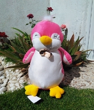 Imagen de Pinguno de peluche grande color rosa numero 0