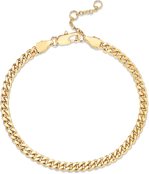 Imagen de Pulsera ajustable chapa de oro de 14 kilates para dama numero 0