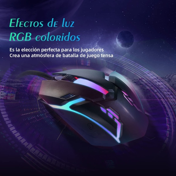 Imagen de Teclado y mouse gammer economicos retrouliminado USB numero 0