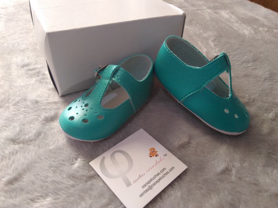 Imagen de Zapatitos para niña bebe azul verde menta numero 1