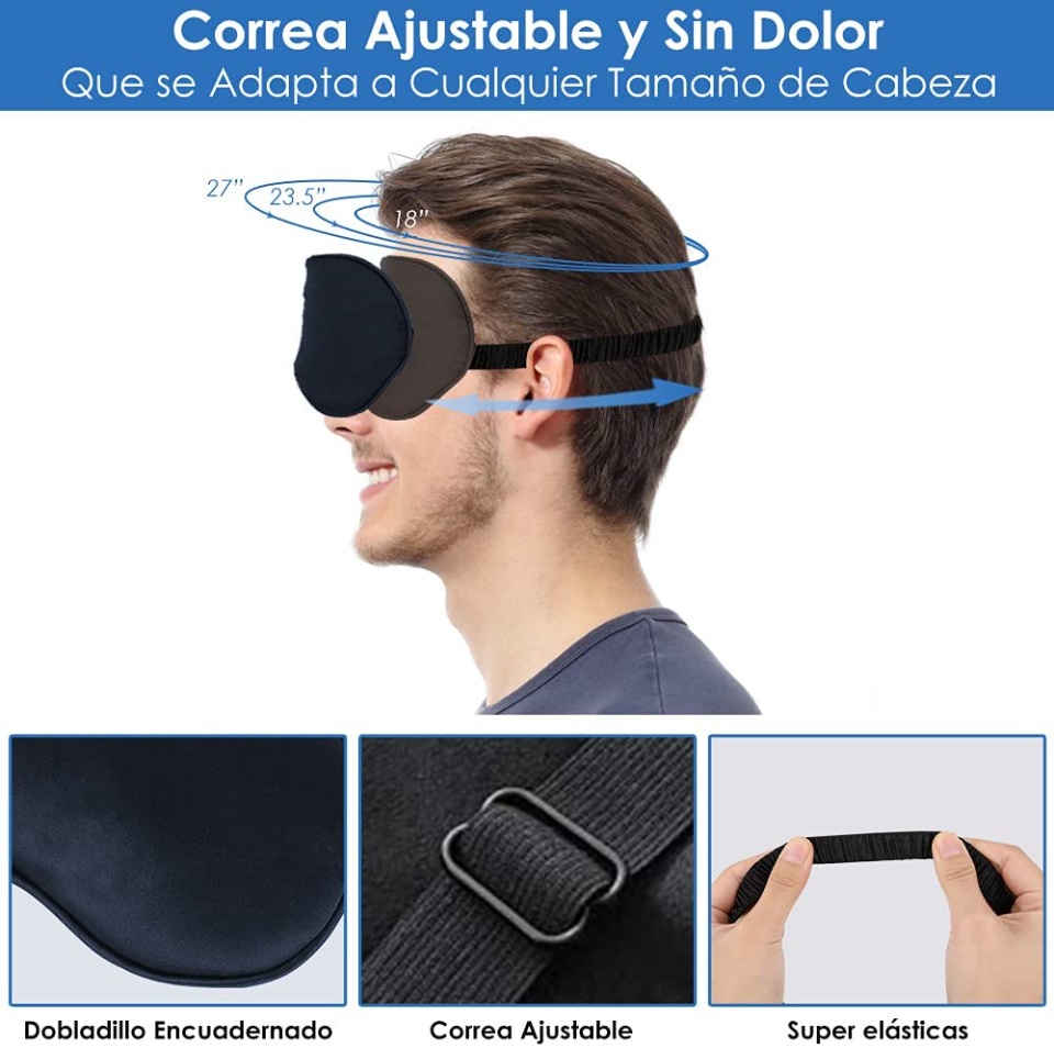 Imagen de Antifaz para dormir de seda muy suave para ojos numero 2