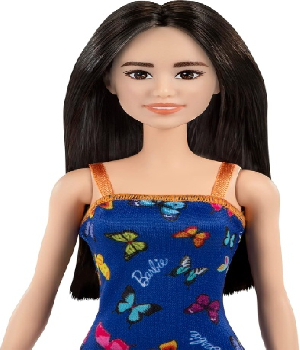 Imagen de Barbie original basics vestido azul mariposas oriental