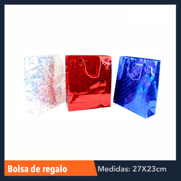 Imagen de Bolsa de regalo metalizada 27 x 23 cms numero 1