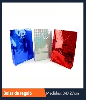 Imagen de Bolsa de regalo metalizada 34 x 27 cms precio unitario