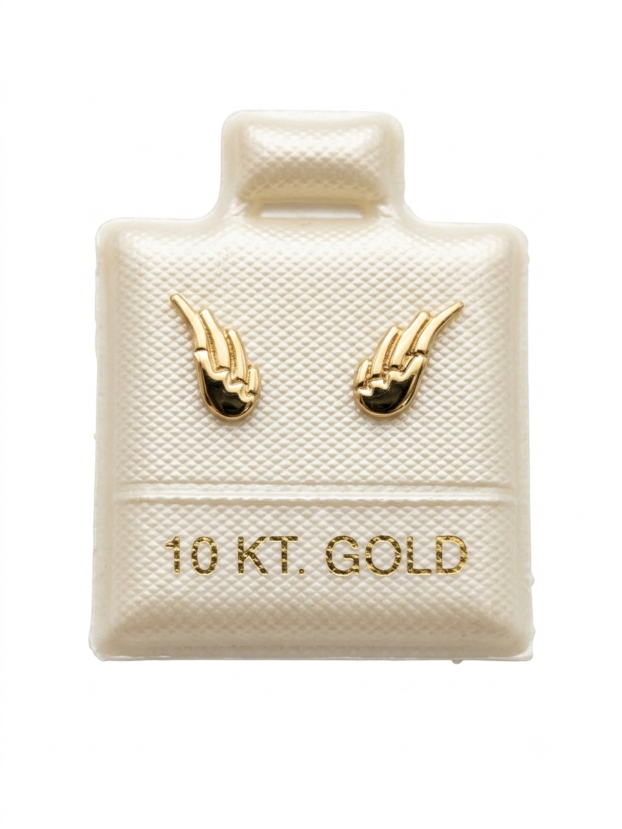 Imagen de Broqueles de oro solido de 10 kilates alitas de angel numero 1