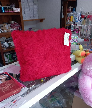 Imagen de Cojin de peluche color rojo 40 x 40 cms  numero 0