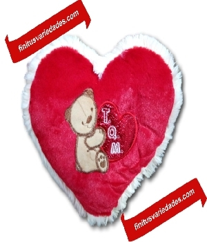 Imagen de Corazón de peluche rojo bordado de 27 cms TQM