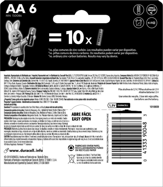 Imagen de Duracell pilas AA Duralock pack con 6 pilas numero 2