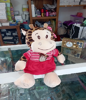 Imagen de Jirafa de peluche con bata de 35 cms