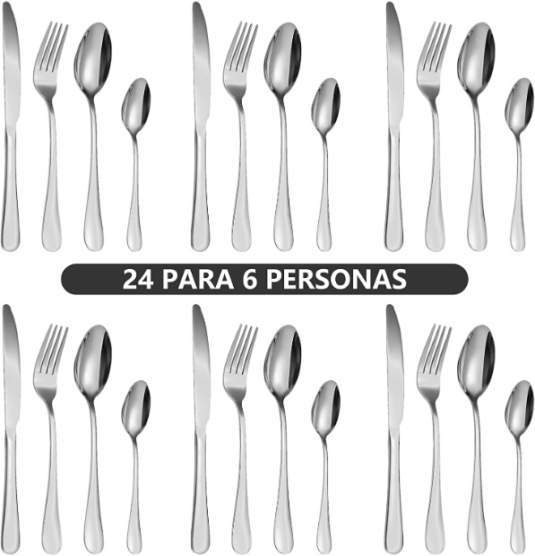 Imagen de Juego de 24 cubiertos para seis personas de acero inoxidable numero 2