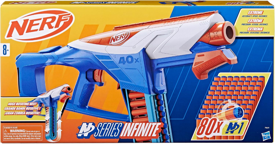 Imagen de Lanzador Nerf N Series Infinite   80 Dardos De Hasbro Azul numero 3