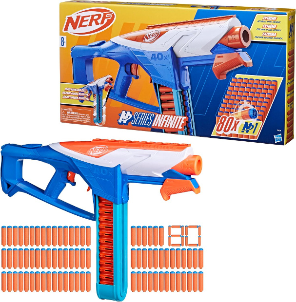 Imagen de Lanzador Nerf N Series Infinite   80 Dardos De Hasbro Azul numero 4