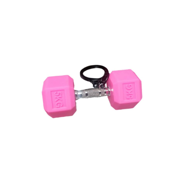 Imagen de Llavero tipo mancuerna GYM 5KG color rosa numero 2