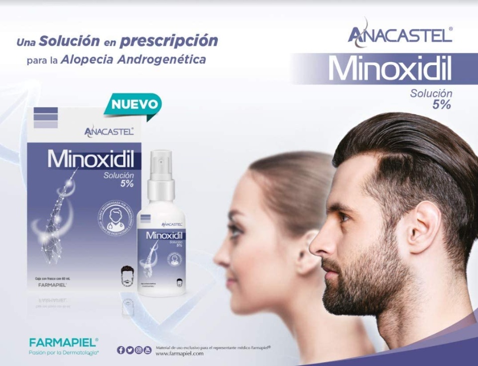 Imagen de Minoxidil para alopecia androgenetica marca Anacastel numero 1