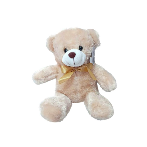 Imagen de Osito de peluche para centros de mesa 23 cm sentado color cafe claro numero 1