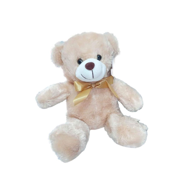 Imagen de Osito de peluche para centros de mesa 23 cm sentado color cafe claro numero 1