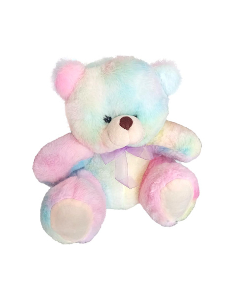 Imagen de Oso de peluche colores batidos arcoiris