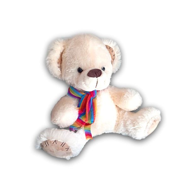 Imagen de Oso de peluche con bufanda arcoiris de 45 cm numero 2