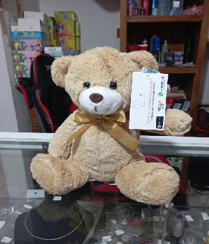 Imagen de Oso de peluche de 25 cm color miel para centro de mesa 