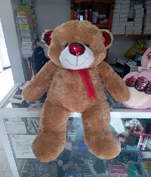 Imagen de Oso de peluche gigante café nariz lentejuelas 90 cm numero 0