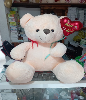 Imagen de Oso de peluche grande 70 cm con corazon tipo globo