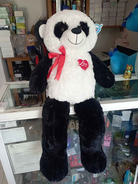 Imagen de Oso panda de peluche 90 cm con bordado numero 1