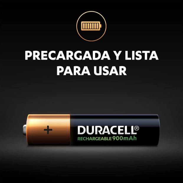 Imagen de Pilas Recargables Duracell precargadas AAA numero 2