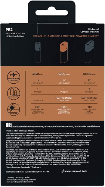 Imagen de Power bank de la marca duracell 6700 mAh numero 2