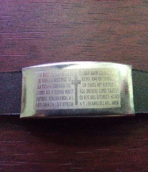 Imagen de Pulsera de acero inoxidable y caucho ajustable con la inscripcion del padre numero 1