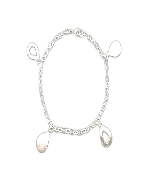 Imagen de Pulsera de plata ovalos entre cadena solida 925 numero 1