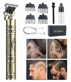 Imagen de Rasuradora de barbero color oro USB