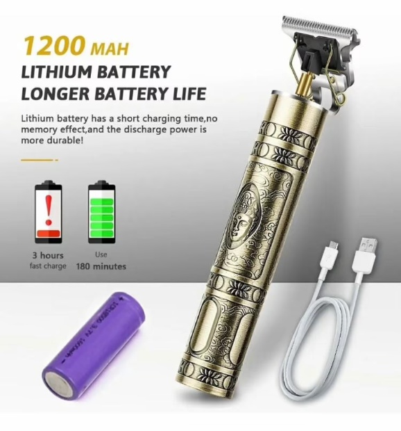 Imagen de Rasuradora de barbero color oro USB numero 3