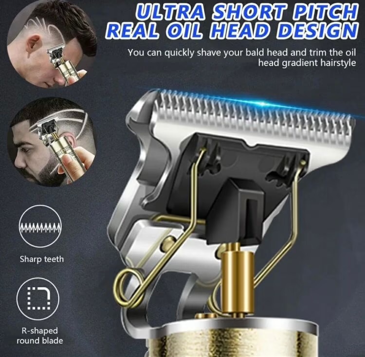 Imagen de Rasuradora de barbero color oro USB numero 1