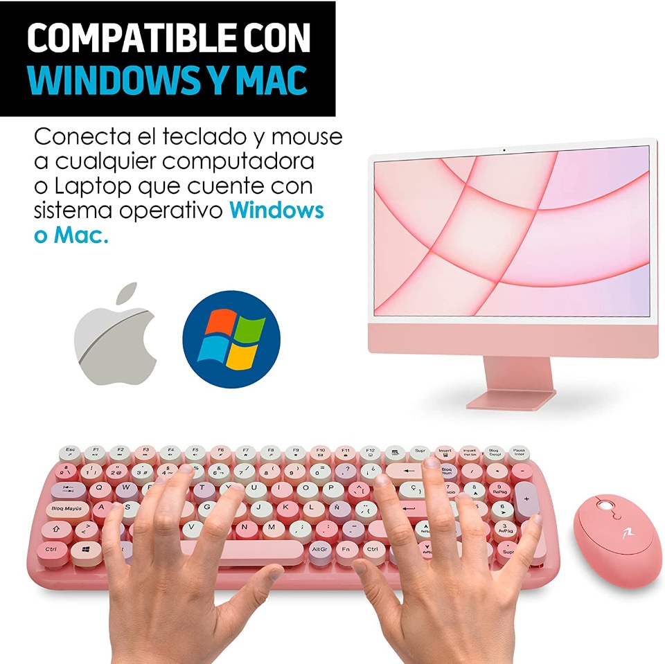 Imagen de Teclado mecanico Redlemon Rosa para girl gammer con mouse numero 2