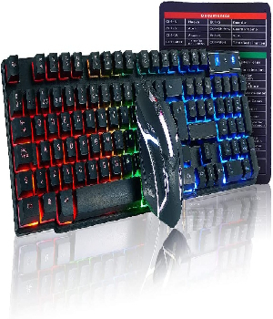 Imagen de Teclado y mouse gammer economicos retrouliminado USB numero 3