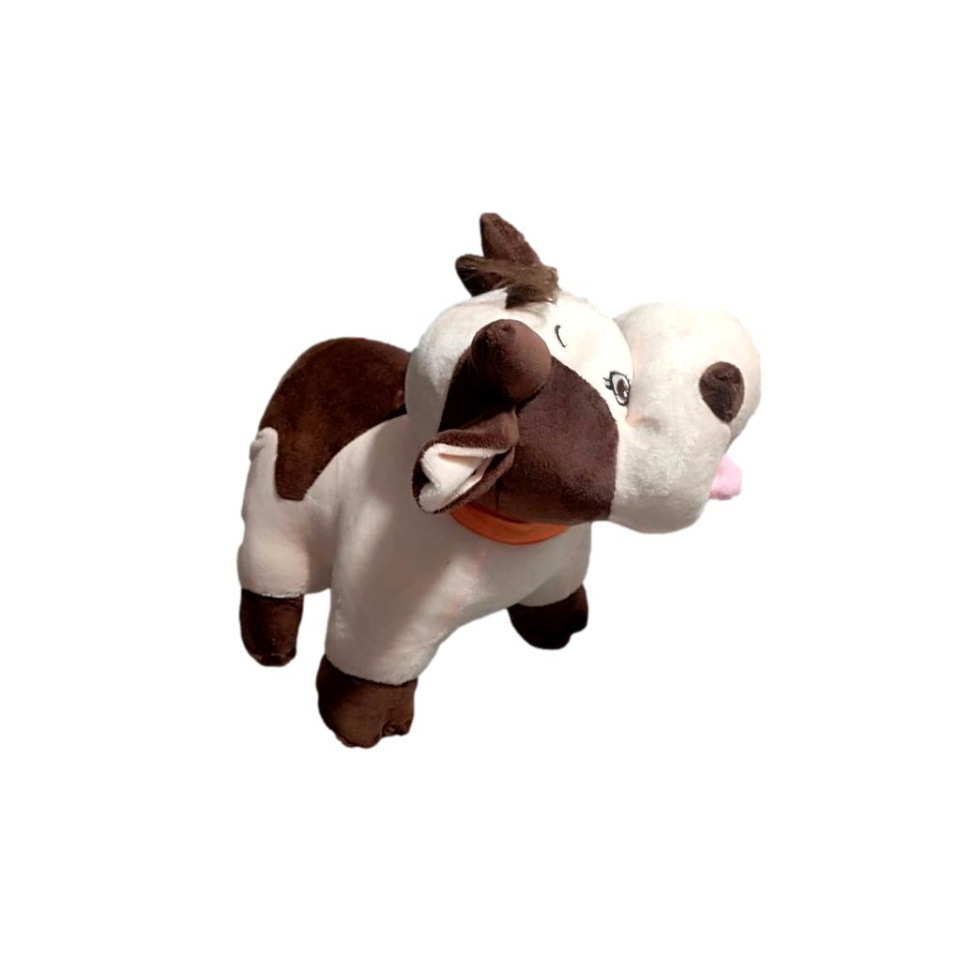 Imagen de Vaca de peluche de 35 cm color beige y café