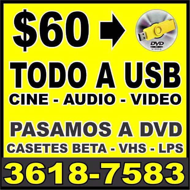 Imagen de Vhs a DVD  Beta a DVD  Hi8 a DVD y USB x60