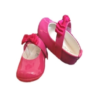 Imagen de Zapatitos para bebe tipo charol talla 9 a 12 fiusha