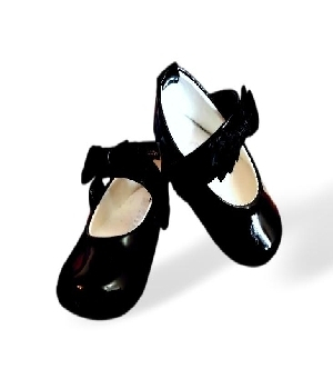 Imagen de Zapatitos para bebe tipo charol talla 9 a 12 negros