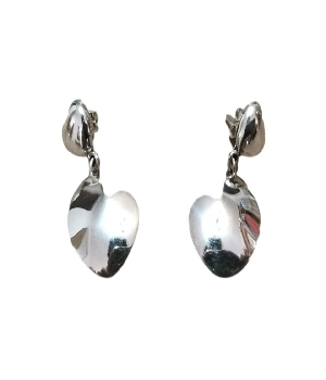 Imagen de aretes de plata 925 corazones grandes 4 cms