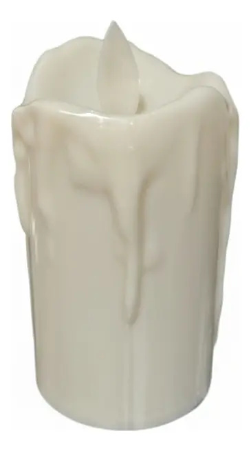 Imagen de Vela eléctrica de plÃ¡stico Beige de 10 cm estilo derretida